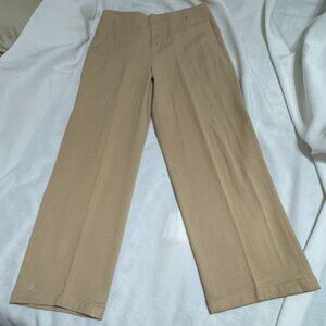 Vince Women's Beige High Waisted Belted Straight Leg Chino Pants